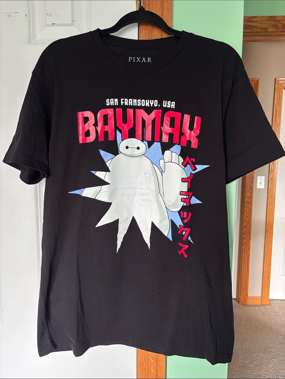 Pixar Baymax Black Graphic Tee